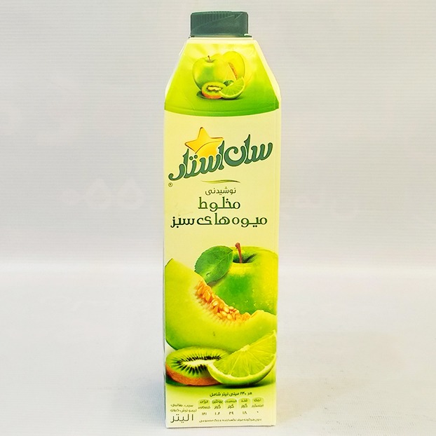 نوشیدنی مخلوط میوه های سبز سان استار حجم 1 لیتر | فروشگاه مورچه