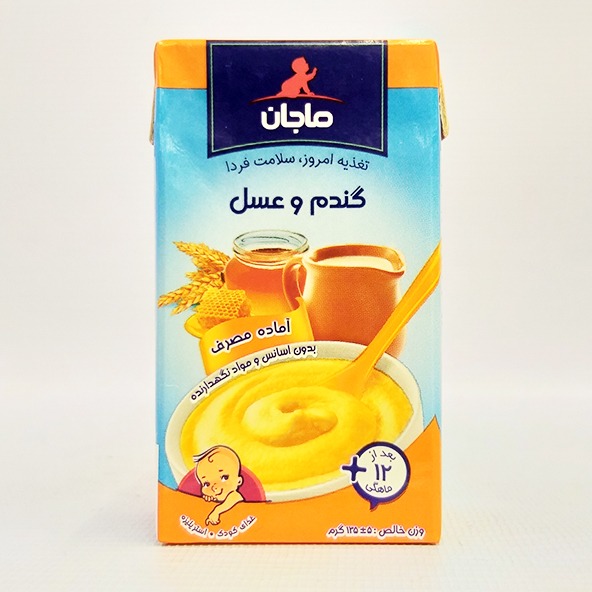 مکمل غذا کودک 135 گرم  گندم باعسل و شیر تتراپک  ماجان | مورچه|فروشگاه مورچه