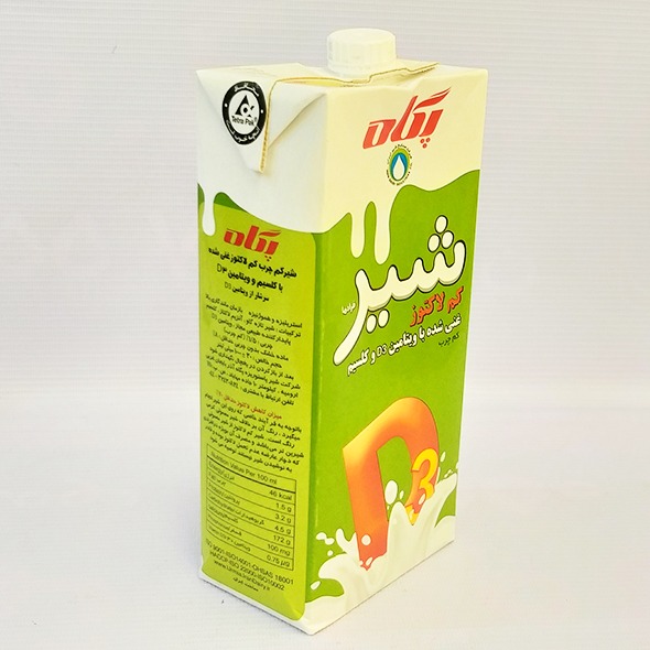 شیر کم لاکتوز استریل پاکتی تتراپک 1 لیتری غنی شده با ویتامین دی 3 و کلسیم  پگاه | فروشگاه مورچه
