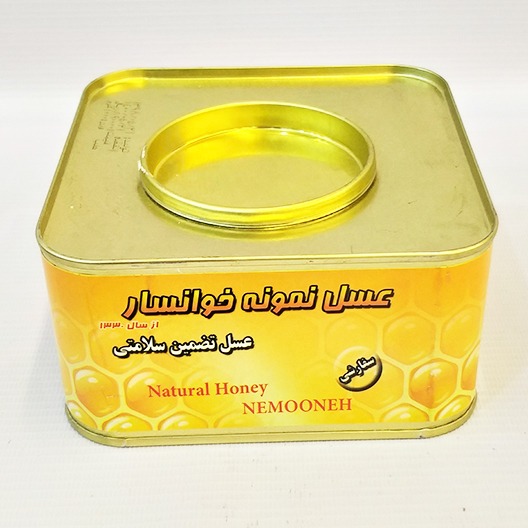 عسل بی موم 40 گیاه 1کیلوگرم  4گوش قوطی فلزی نمونه خوانسار | فروشگاه مورچه
