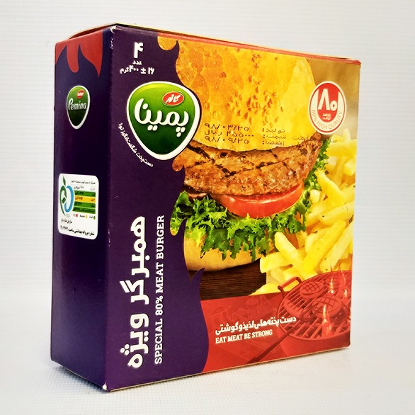 همبرگر400گرم  80% گوشت  قرمز جعبه  4 عددی   پمینا | فروشگاه مورچه