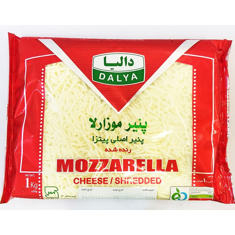 پنیرپیتزا  موزارلا رنده شده پرچرب دالیا مقدار 1000 گرم | فروشگاه مورچه