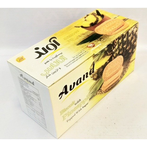 بیسکویت زبان 900 گرم  آناناس جعبه  آوند | فروشگاه مورچه