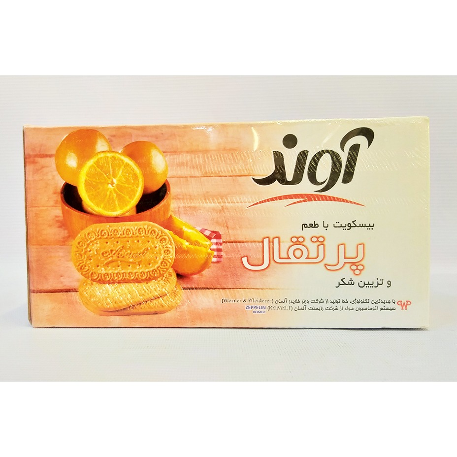 بیسکویت زبان 900 گرم  پرتقال جعبه  آوند | فروشگاه مورچه