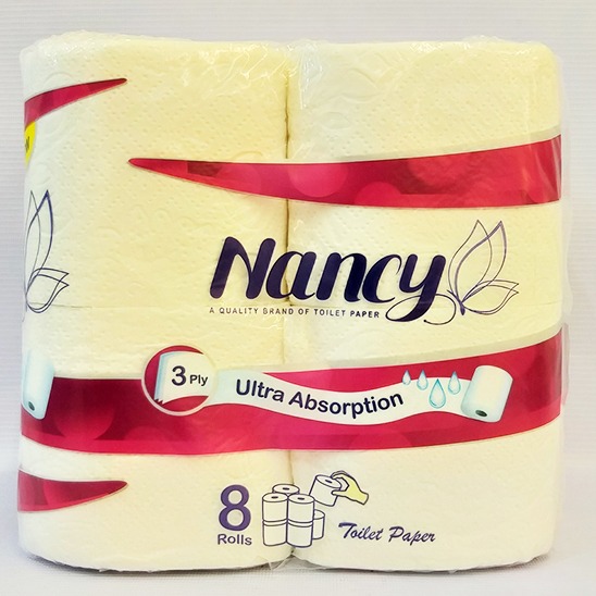دستمال توالت دلسی حجیم شده گلدار8 قلو نانسی | فروشگاه مورچه