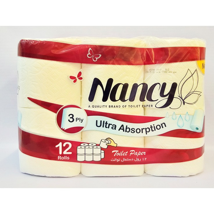 دستمال توالت  دلسی حجیم شده گلدار 12 قلو نانسی | فروشگاه مورچه