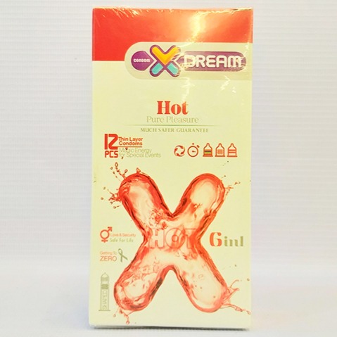 کاندوم تنگ کننده 1*3 اناری داغ جعبه  12 عددی  ‹ X-DREAM