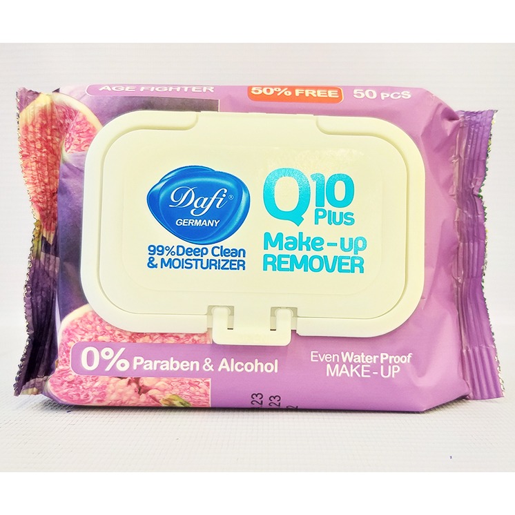 دستمال پاک کننده آرایش دافی مدل AGE FIGHTERING Q10 PLUS بسته 50 عددی | فروشگاه مورچه