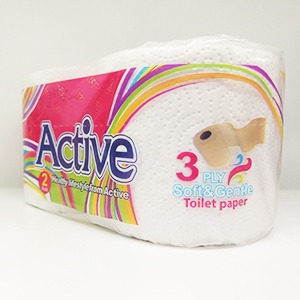 دستمال کاغذی توالت اکتیو ۲ رول | فروشگاه مورچه