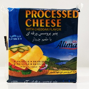 پنیر پروسس ورقه ای با طعم چدار وزن ۱۸۰ گرم | فروشگاه مورچه