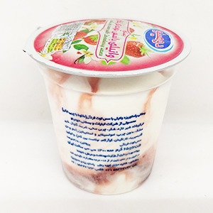 بستنی لیوانی وانیلی با سس توت فرنگی دومینو وزن ۶۵ گرم | فروشگاه مورچه