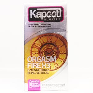 کاندوم خاردار و شیاردار کاپوت مدل Orgasm Fire X3 بسته 12 عددی | فروشگاه مورچه