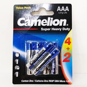 باطری نیم قلمی کملیون مدل super heavy duty بسته ۶ عددی | فروشگاه مورچه