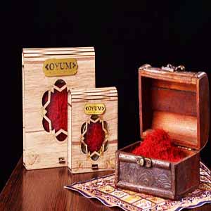 زعفران دو گرم خاتم جعبه چوبی(نگین) اُیوم | فروشگاه مورچه