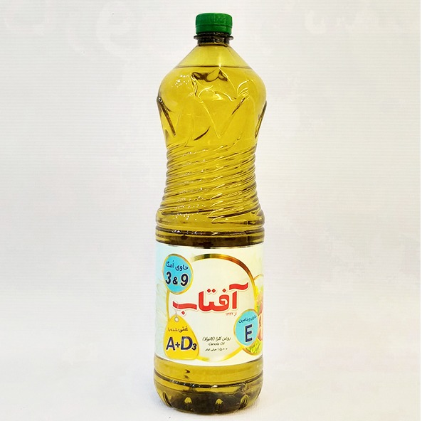 روغن مایع کانولا  امگا 3 و 9 ویتامین  EوA+D  آفتاب  1350 گرم | فروشگاه مورچه